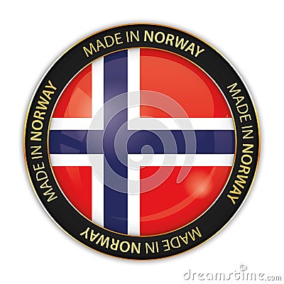 Vector illustration of made in Norway banner with national flag Vector Illustration