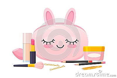 Illustration with make up accessories Vector Illustration