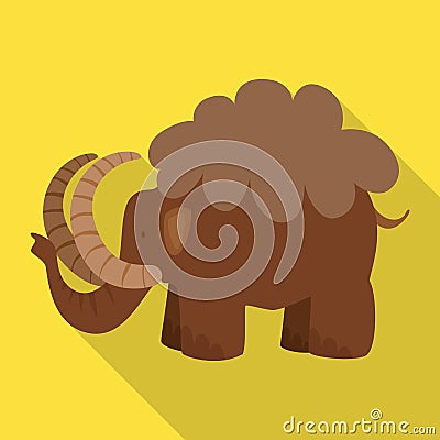 Vector illustration of mammoth and animal icon. Set of mammoth and prehistory stock vector illustration. Vector Illustration