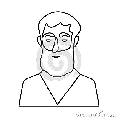Vector illustration of man and face icon. Collection of man and adult stock symbol for web. Vector Illustration