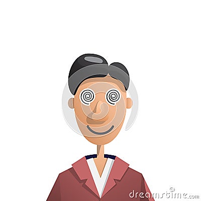 Vector illustration of a man under hypnosis Vector Illustration