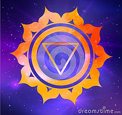 Vector illustration of Manipura chakra Vector Illustration