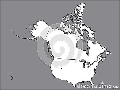 Map of Northern America Vector Illustration