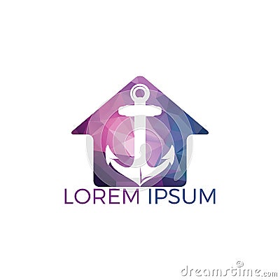 Home Anchor vector logo design. Vector Illustration