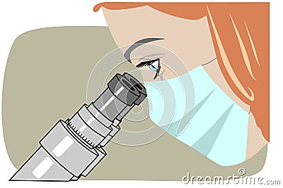 Vector illustration of a masked woman scientist doctor Vector Illustration