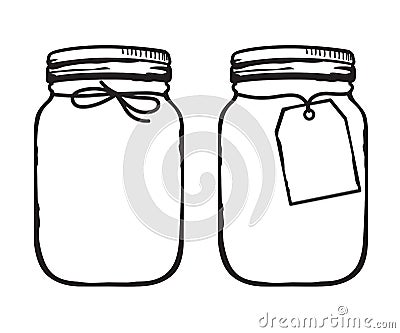 Mason glass jar with label vector illustration Vector Illustration