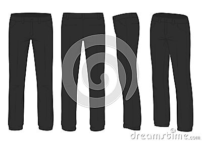 Men fashion, suit uniform, back side view of pants Vector Illustration