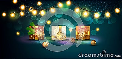 Vector illustration for Merry Christmas and Happy New Year . Gre Vector Illustration