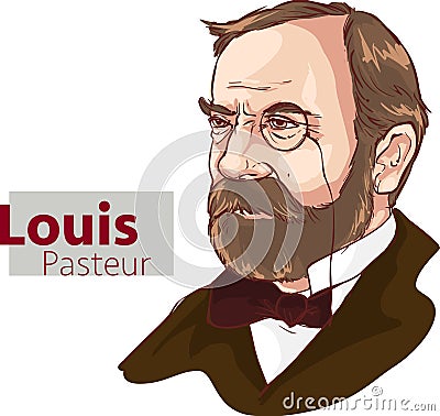 Vector illustration of a Microbiologist Louis Pasteur Vector Illustration