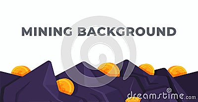 Vector illustration of mining background. Work in the mine. Vector Illustration