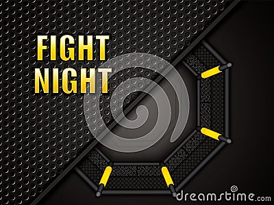 MMA octagon cage Vector Illustration