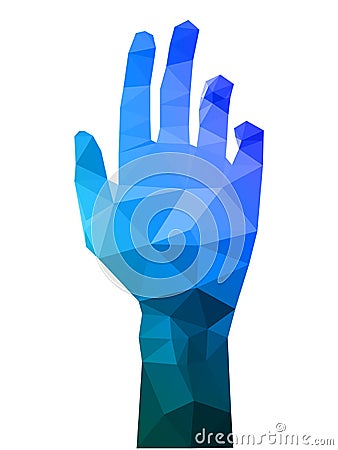 Polygon Triangle Hand Reaching Out Vector Illustration