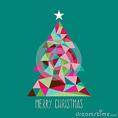 Modern Geometric Triangle Christmas Tree Cartoon Illustration