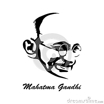 Vector illustration of Mohandas Karamchand Gandhi or mahatma gandhi who born on october 2 a birth anniversary, a great Indian Vector Illustration
