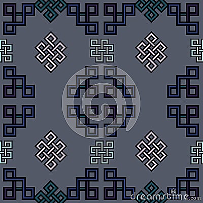 Vector illustration of Mongolian traditional symbols and ornaments Vector Illustration