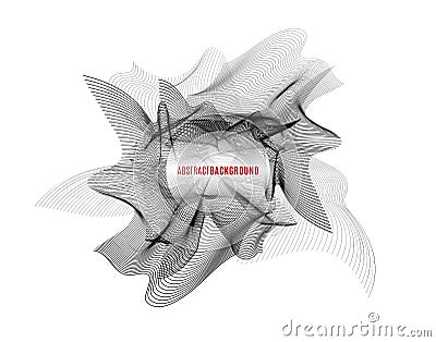 Vector illustration of monohrome wave surface abstract background Vector Illustration
