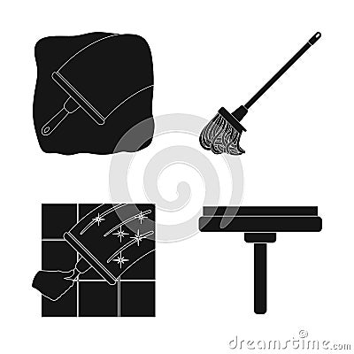 Vector illustration of mop and broom icon. Collection of mop and cleaner stock vector illustration. Vector Illustration