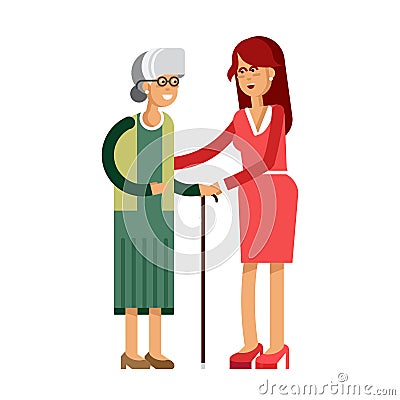 Vector illustration mother and daughter. . Vector Illustration