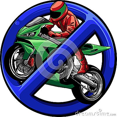 vector illustration of Motorcycle prohibition sign design Vector Illustration