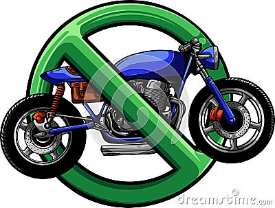 vector illustration of Motorcycle prohibition sign design Vector Illustration