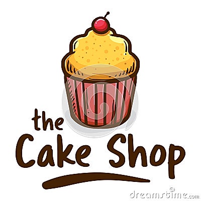 The Muffin Cake Shop icon Logo Vector Illustration