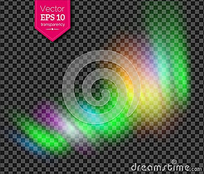 Vector illustration of multicolored northern lights Vector Illustration