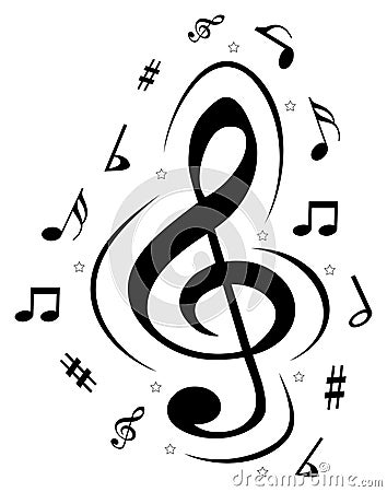 Vector music notes logo Vector Illustration