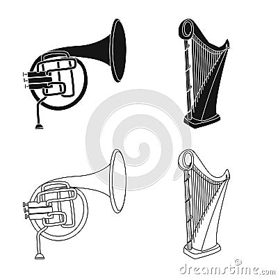 Vector design of music and tune logo. Set of music and tool stock symbol for web. Vector Illustration