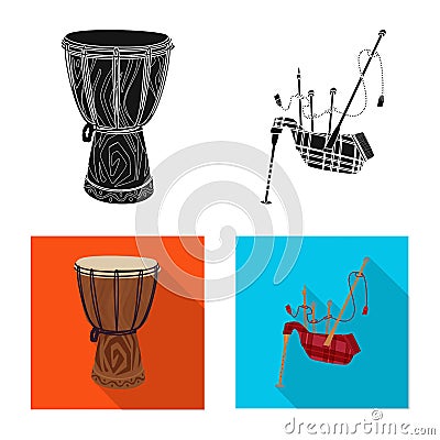 Vector design of music and tune logo. Set of music and tool stock symbol for web. Vector Illustration