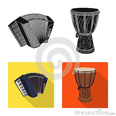 Vector illustration of music and tune symbol. Collection of music and tool vector icon for stock. Vector Illustration