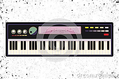 Vector illustration. Musical flat background. piano ,Keyboard Vector Illustration