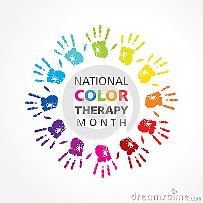 Vector illustration of National Color Therapy Month observed in March Vector Illustration