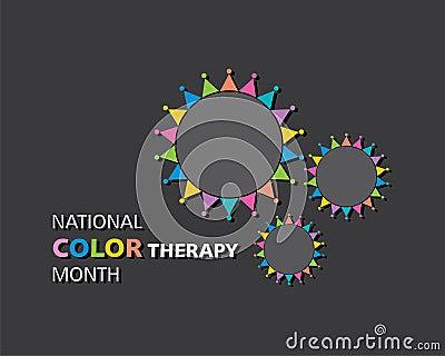 Vector illustration of National Color Therapy Month observed in March Vector Illustration