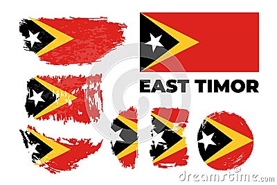 Vector illustration of the national flag of East Timor with the right colors Vector Illustration