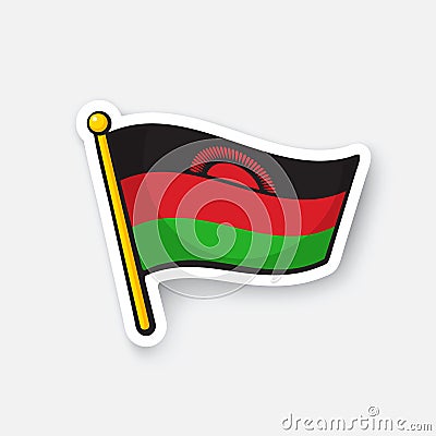 Sticker national flag of Malawi Vector Illustration