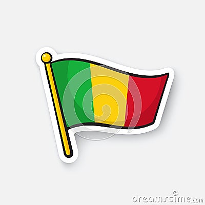 Sticker national flag of Mali Vector Illustration