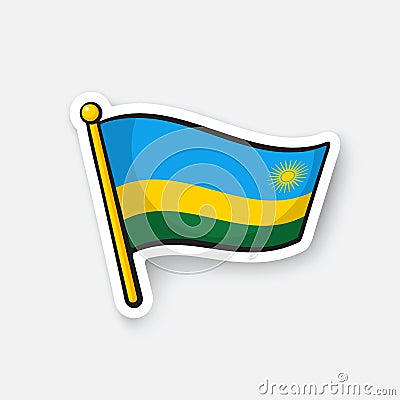 Sticker national flag of Rwanda Vector Illustration