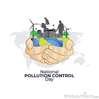 National pollution control day banner Vector Illustration