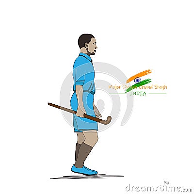 Vector Illustration of National Sports day which is celebrated on the birth anniversary of Major Dhyan Chand Vector Illustration