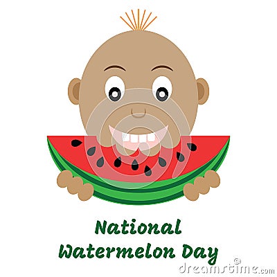 Vector illustration of national watermelon day. Vector Illustration