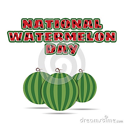 Vector illustration of national watermelon day. Vector Illustration