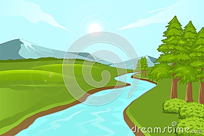 illustration of natural scenery Vector Illustration