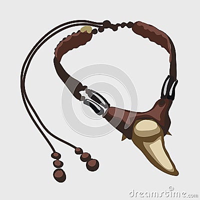 Vector illustration necklace of tusk tooth Vector Illustration