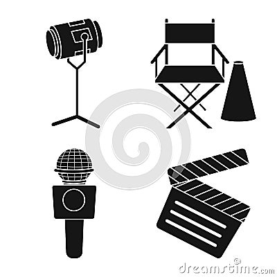 Vector design of news and studio icon. Set of news and live stock vector illustration. Vector Illustration
