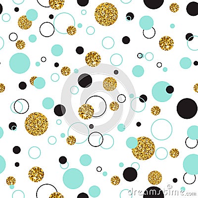 Vector illustration o of Universal Modern Stylish seamless Template with Golden Geometrical Glitter Dots. Creative Vector Illustration