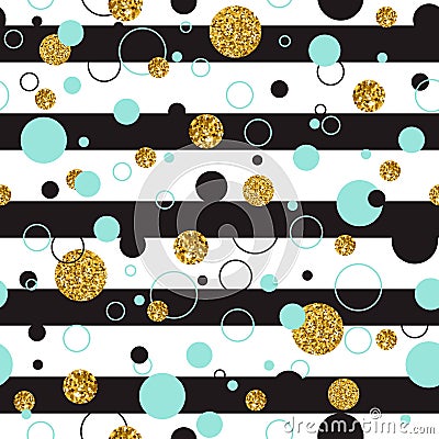 Vector illustration o of Universal Modern Stylish seamless Template with Golden Geometrical Glitter Dots, line. Creative Vector Illustration