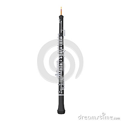 Vector illustration of an oboe isolated on white background Vector Illustration