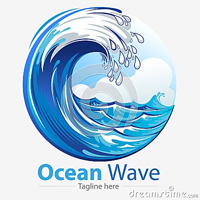 Ocean waves Vector Illustration