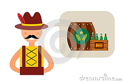 Vector illustration Oktoberfest german man Vector Illustration