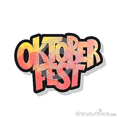 Oktoberfest logotype. Oktoberfest celebration design on textured background. Vector Illustration